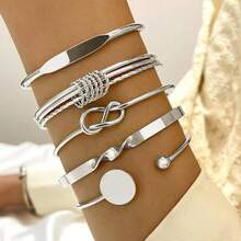 5pcs Bohemian Style Women's Metal Bracelet Set - Yellow Gold - View 8