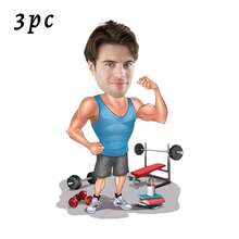1/3pcs Custom Sports-Themed Keychain, Custom Gym Keychain With Photo, 33 Styles,Personalized Bodybuilder Keyring, Funny Fitness Gift For Him, Weightlifting Cartoon Caricature, Gym Bro Gift,Gift For Sports Lover