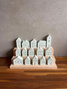 1pc 12-Cavity 3D Nordic Style Mini House Silicone Mold, Suitable For Candles, Soaps, Clay And Concrete Crafts - White - View 4