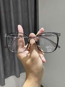 1-4副女士塑料镶嵌美甲多色全窄框圆形有色镜片便携现代简约风格休闲透明眼镜组合，适合办公室着装，适合所有脸型，配饰 - 無色 - 查看 19