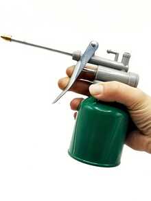 1pc 250ml Manual Grease Gun - Durable Metal Oil Can With Long Nozzle, Suitable For Automotive And Machinery Industry Grease Pumps, Green/Red, High Quality Construction