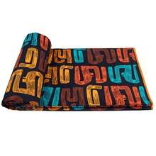 Kain Poliester Tekstur Kasar Motif Lilin Afrika, Ukuran 1yd/3yd/6yd, Pola Ankara Nigeria Berwarna-warni, Cocok untuk Selimut Patchwork, Kaos, dan Rok, Pilihan Ideal untuk Desainer Fesyen dan Penggemar Kerajinan Tangan - MultiWarna - View 5