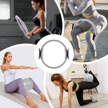 CHOICE Pilates Kit Casa Incluye Aro Pilates 25Pulgada, Pelota Pilates Pequea y 1 Paar Calcetines de Yoga, Anillo y Pelota Chica 25cm de Yoga, para Tonificar Los Msculos de Brazos y Muslos - GRIS - Ver 7