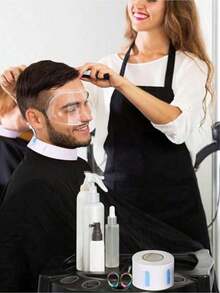 1 Roll/5 Rolls Disposable Neck Strips, Salon Hairdresser Neck Paper Towels With Elastic Adhesive Strips, Hair Coloring Neck Protection Stickers