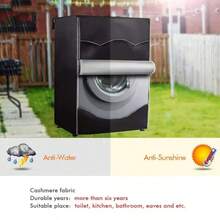 1 Pc Drum Washing Machine And Dryer Waterproof, Sunproof, Dustproof Protective Cover. Oxford Fabric Material, Equipped With Tied Rope For Adjustable Size, Suitable For Most Front-Loading Washing Machines