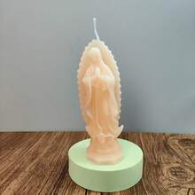 1pc Handmade Virgin Mary Shaped Scented Candle Decor, Slight Color Difference, Length: 4cm/1.57in, Height: 11cm/4.33in, Weight: 42g; Large Size: Length 5cm/1.96in, Height: 13.5cm/5.31in, Weight: 102g/3.59oz