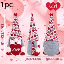 1 păpușă de Ziua Îndrăgostiților, Rudolf, renul cu nas roșu, decorațiune cu piticul Rudolf fără chip, material textil cusut manual, simbolism romantic cu urări calde. Ideală ca și cadou de Ziua Îndrăgostiților, pentru vitrină, pentru decorarea casei sau ca un cadou atent. Servește și ca semn de afecțiune pentru cupluri, romantici și oameni care oferă cadouri. - Roz - Vizualizare 12