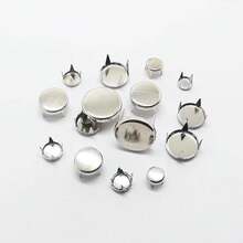 50/100pcs Round Brass 4 Claw Flat Rivets Studs 3/4/5/6/7/8/9/10mm For Leather Craft Costumes Bags Belts Shoes DIY Punk Goth Spike - Multicolor - View 9