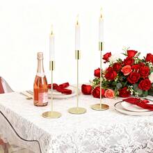 3pcs Elegant Metal Candle Holders - Minimalist Gold & Black Candle Holders, Suitable For Weddings, Parties, Home Decor, And Holiday Celebrations, Holiday Centerpiece Decor | Refined Tableware | Metal Material, Candle Holders Decor - Gold - View 4