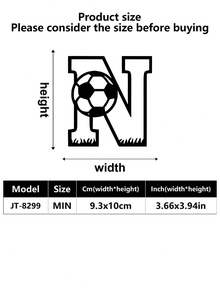 1 pieza Decoración de pared para exteriores, Logotipo inicial, Letra entrelazada de fútbol de metal, Decoración de arte de pared, Decoración de pared de metal clásica de fútbol, Material resistente, Calidad superior, Diseñado con un tema de fútbol, Adecuado para el hogar, la oficina, el dormitorio, la sala de estar, el jardín y otras escenas, Un regalo ideal para los fanáticos del deporte, Una decoración de logotipo de metal personalizada artística y moderna, Una excelente opción para regalos de inauguración de la casa, cumpleaños y días festivos, decoración de habitaciones, decoración de dormitorios, hogar - Multicolor - Ver 45