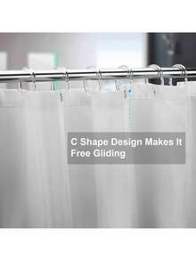 12/24pcs Shower Curtain Hooks Rings, Plastic Shower Curtain Rings, Curtain Hooks For Bathroom Shower Rod, Shower Hooks Rings Loops For Shower Curtain Home Bathroom Decor Fall Decor Bathroom Accessories Back To School - Multicolor - View 7