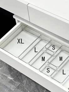 Estante de exhibición de maquillaje y caja de almacenamiento de cosméticos - Caja de almacenamiento con cajones transparentes, caja de almacenamiento de cosméticos para escritorio, contenedor de almacenamiento multiusos compartimentado, organizador de suministros de oficina, organizador de tocador y escritorio, juego de almacenamiento con cajones de varios tamaños, caja de almacenamiento de cosméticos, decoración del hogar, accesorios de baño - transparente - Ver 1