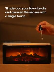 kinscoter 1pc 150ml USB Powered Ultrasonic Fireplace Aroma Diffuser With LED Light & Remote Control, Creative Humidifier For Home Office Gift