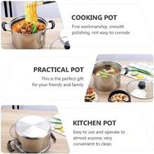 Induction Non Stick Stainless Steel Cookware Cooking Pots Pan With Lids - 銀色 - 查看 6