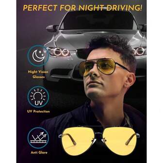 Gafas para conducir de noche, lentes amarillas, antirreflejo, polarizadas, gafas de visión nocturna, para conducir