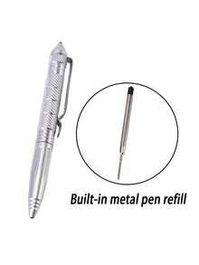 Portable Tactical Pen, Multi-Functional Tactical Pen, Professional Self-Defense Pen, Emergency Window Breaker Pen, Aviation Aluminum Emergency Window Breaker Pen, Safety Protection Survival EDC Multi-Tool, Multi-Purpose Self-Defense Pen, Aluminum Portable, With Carbide Window Breaker, Camping Survival Emergency, Unisex (Black/Silver/Gold/Gray)