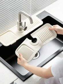 Silicone Faucet Splash Guard, Anti-Splash, Trimmable Narrow Edge, Suitable For Bathroom Sink, Kitchen Sink, Dish Rack, Etc. - Multicolor - View 2