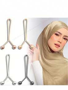Simple Style Alloy Brooches & Pins Set - Versatile Metal Safety Pins For Scarves, Trousers, Collars, And Sleeves - No Plating, Detachable, Seamless Design For Daily And Sports Wear - All-Season Compatible