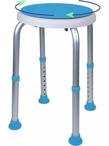 Carex Taburete Giratorio para Bañera, 5 Libras, Azul, Plástico - 1 - Ver 5