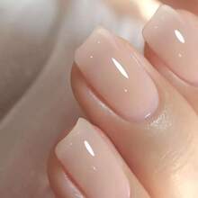 Libeine 二合一指甲强化护理液，10毫升，天然果冻裸色 - 适用于手部和足部指甲，增强光泽，亮泽面油，速干指甲油配方，透明指甲油