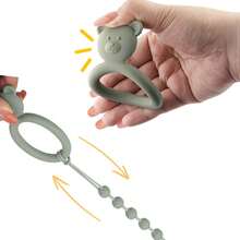 Personalized Silicone Pacifier Clip, Teething Toy Anti-Lost Chain, Customized Name, Bear Design, Newborn Personalized Gift