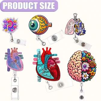 Retractable Badge Reel Holder With ID Clip - Acrylic Medical Staff Name Tag Card Holder, Doctor RN LPN Scroll Label Card Holder, For Hospital Work, Holiday Gifts