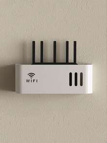 1pc WIFI Router Plastic Storage Box, Wall-Mounted No Drilling Required, Suitable For Wall Or Desktop - Multicolor - View 3