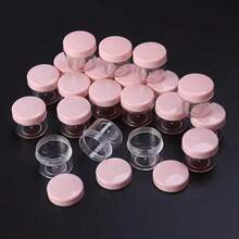 A Set Of 6 Pink Mini Travel Containers, 20-Gram Portable Round Cans, Can Hold Cosmetic Bottles Such As Cream, Shampoo And Body Lotion, Made Of Odorless Plastic, Beauty And Personal Care Products - Pink - View 3