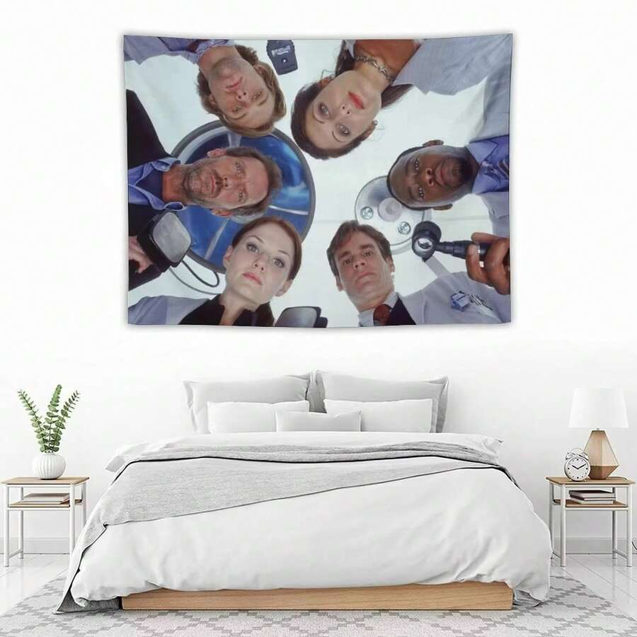 1件趣味挂毯可爱房间装饰家居MD墙纸挂毯美观旗帜房间装饰床头板壁纸背景布 - 彩色 - 查看 1