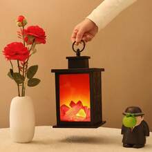 [Retro Flame Fireplace Lights] Flame Fireplace Lights | Artificial Charcoal Flame Lights, Battery & USB Powered Retro Style Decorations, Interior Patio Decorations - 799 - Xem 3