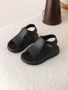 1 Pair Summer New Baby Boys Sandals, Toddler Shoes - Black - View 1