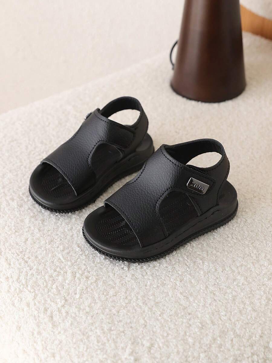 1 Pair Summer New Baby Boys Sandals, Toddler Shoes - Black - View 1