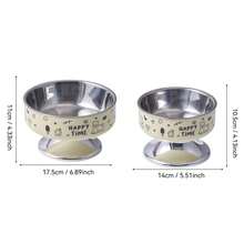 Stainless Steel Elevated Pet Bowl With Neck Protection, Anti-Slip Pad, Detachable & Washable, Large Capacity Dog Food Bowl - 300ml - View 3