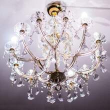 YQQ 10 Piezas Colgante de Acrílico 15 cm Cadena Acrílico Transparente en Forma de Follaje Hebras Guirnalda para Decoración Árbol Navidad Lámparas de Araña Partido Bodas1234 - como en la foto - Ver 6