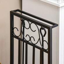 HOMCOM Log Rack With Fireplace Accessories, 75 X 30 X 60 Cm, Black Steel, Storage For Firewood And Fireplace Accessories - Black - View 7