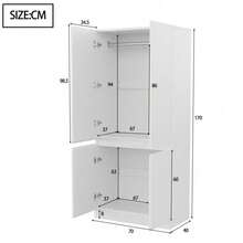 Bedroom Armoires - White + Wood - View 6