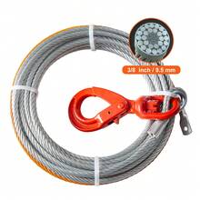 Tow Rope - Drahtwindenseil Aus Kohlenstoffstahl 3/8 Zoll 75 Fuß Drehhaken 2T - View 10