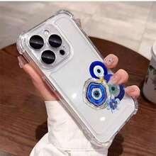 NewBlue Evil Eyes Agate Flower Starfish Element Design Shockproof Clear Phone Case , Space-Grade Transparent Cover For Ultimate Drop Protection - Compatible With IPhone [X/Xs/11/12/13/14/15/16 Pro/16 Promax] ,Birthday Present For Him/HerhotSuitable For IPhone 17 Air - 無色 - 查看 3