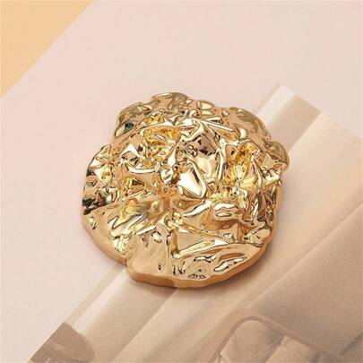 5/10/20 piezas Botones de metal chapado asimétricos - Accesorios de moda de diseñador para abrigos, chaquetas y camisas | Botones decorativos de alta calidad, elegantes y duraderos, broches para bufandas, broches para bikinis, conectores de metal