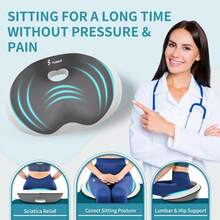 FLORICH Seat Cushion Lumbar Support Pillow For Office Chair, Car Lower Back Support, Ergonomic Desk Chair Pillow For Butt And Back Support Of Memory Foam Seat Pad(Grey) - 深灰色 - 查看 5