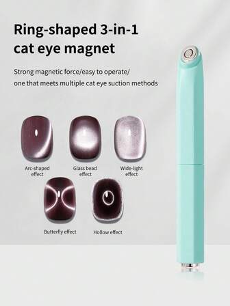 annies Pink Nail Art Circular Three In One Cat Eye Magnet Suction Glass Bead Butterfly Strong Detachable Nail Art Special Magnet Tool 1pc/2pcs