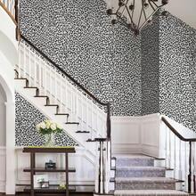 1 Roll Black & White Leopard Print Self-Adhesive Wallpaper, PVC Thickened Vinyl Material, Removable, Suitable For Living Room, Bedroom Accent Wall, Home Decor, Kitchen Cabinet, Drawer Lining, Furniture Decoration, Easy To Install And Remove, Size: 40cm X 500cm/300cm/100cm