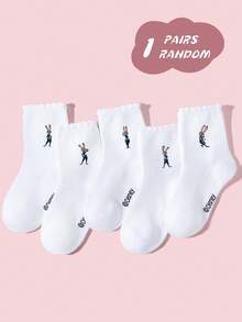 Disney 1/5/10 Đôi tất thể thao cổ cao dành cho bé gái/trẻ em, thiết kế họa tiết thỏ Judy hoạt hình cá nhân hóa, tất cổ cao thoáng khí, thoải mái, thấm hút mồ hôi, kiểu dáng đơn giản, mềm mại, thân thiện với da, phù hợp cho mặc hàng ngày, hoạt động trường học, tiệc tùng, hoạt động giải trí, nhiều kiểu phối hợp khác nhau. - Nhiều màu - Xem 11