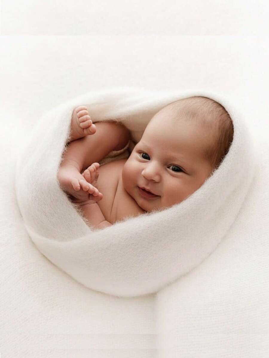Khăn quấn em bé bằng cashmere mềm mại, co giãn, đạo cụ chụp ảnh sơ sinh cho bé trai và bé gái, chăn tạo dáng, phụ kiện chụp ảnh studio. - Nhiều màu - Xem 1