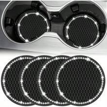 Bling Cup Holder Coasters For Car4PCS Universal Non-Slip Cup Holder Rhinestone Decorative Coasters Crystal Car Interior Accessories For Women Blackcar Acessesories, Car, Car Acessesories Women, Car Stuff, Car Decor, Car Accesssories, Stocking Stuffers, Car Accessories For Women, Christmas - 4 chiếc màu đen - Xem 1