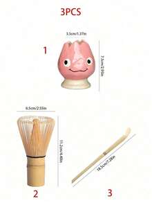 1件/2件/3件/4件套可爱火焰造型陶瓷抹茶套装,包含抹茶碗、抹茶筅、抹茶杯、搅拌器、茶勺和茶碗,可用于抹茶冲泡、甜点和糕点制作,是制作茶饮的理想工具套装。日式礼盒包装,宋代风格,抹茶筅工具套装,是送给抹茶爱好者的绝佳礼物。 - 彩色 - 查看 17