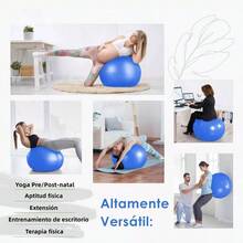 2pcs Pelota Pilates Incluye Pelota Yoga de 65cm y Pilates Ball de 25cm, Pelota para Embarazadas Antideslizante y Antichoque, Pelotas para Ejercicio chica Antipinchazos para Deportes, Fitness - Azul - Ver 7