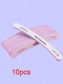 Lima de uñas profesional curva gris 100/180 granos, suministros para uñas, herramientas para uñas, herramientas para arte de uñas, de vuelta a la escuela, uñas, herramientas para uñas postizas - Gris - Ver 7