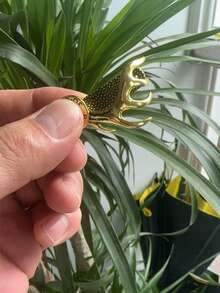 1个耐用合金鹿角帽夹，适用于狩猎和户外探险 - 可调节鹿头设计，金色点缀，是送给父亲和猎人的完美礼物