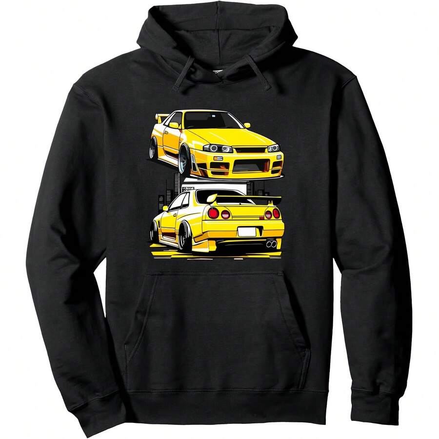 Black GT R 32 JDM Skyline Tuner Racing Stance Car Drift Pullover Hoodie - màu đen - Xem 1